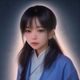 数据分析编辑赵雨欣，内容平台用户行为研究方向，女性，侧脸望向屏幕，数据看板背景